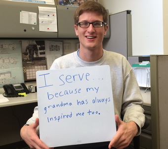Kevin Giff Holding Why I Serve Sign