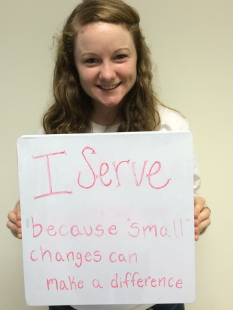 Sarah MacLean Holding Why I Serve Sign