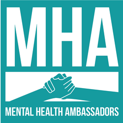 Mental Health Ambassadors logo with two hands shaking in solidarity